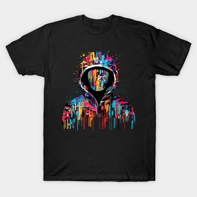 Hacker Game Urbain City Life Mistery Shadow Abstract T-Shirt by Cubebox